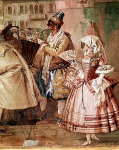 Máscaras venecianas (detalle) de Giandomenico  Tiepolo