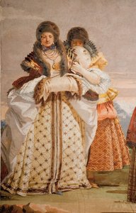 (detalle) de El paseo de invierno, de la Sala del Pabellón Gótico, en la Foresteria, 1757
