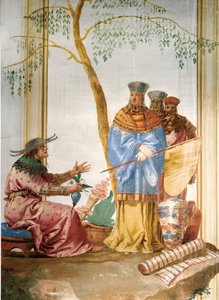 (detalle) del fresco en la Sala China, en la Foresteria, 1757 de Giovanni Domenico Tiepolo