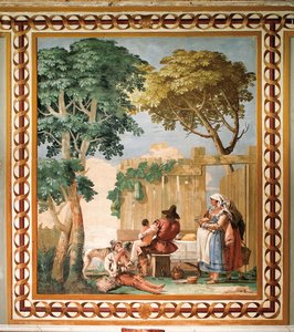 Familia campesina en la mesa, de la Sala de Escenas Rústicas, en la Foresteria (Casa de Huéspedes), 1757