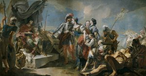 La Reina Zenobia ante el Emperador Aureliano, 1717 de Giovanni Domenico Tiepolo