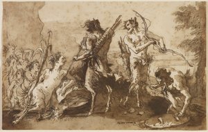 Sátiros y sátiresas en un paisaje, c.1770 de Giovanni Domenico Tiepolo