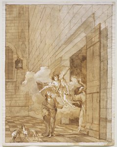 La liberación de San Pedro y San Juan de la prisión, c.1770 de Giovanni Domenico Tiepolo