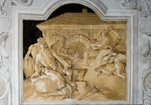 Vulcano en su fragua, de la Sala de la Eneida en la Palazzina, 1757 de Giovanni Domenico Tiepolo