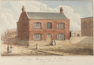 Vista de la Escuela de Caridad St Georges para Niñas en King Street, Southwark. King Street ahora se conoce como Newcomen Street, 1825 de Gideon Yates