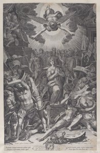 Martirio de Santa Catalina, después de Bernardino Passari, 1588 de Gijsbert Van Veen
