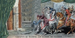 Intento de asesinato de Olivier V de CLISSON (1336-1407) connetable francés. Ilustración de Gilbert, finales del siglo XIX. de Gilbert