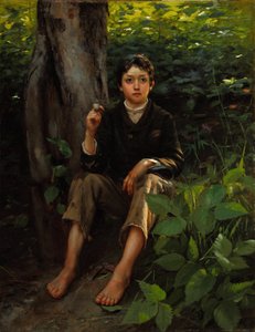 Su primer humo 1878 (Óleo sobre lienzo)