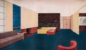 Diseño para una Sala de Estar, c1937 de Gilbert Rohde