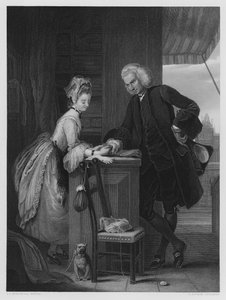 Yorick y la grisette, de la imagen en la Galería Vernon de Gilbert Stuart (after) Newton
