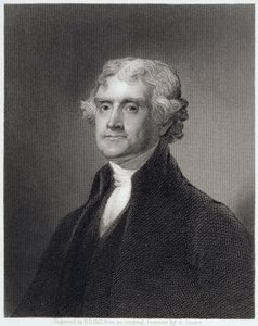 Retrato de Thomas Jefferson, grabado por Henry Bryan Hall (1808-84)