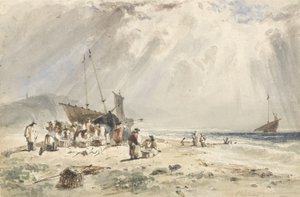 Mercado de pescado en la playa de Giles Firman Phillips