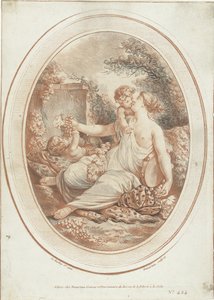 Bacanal con ninfa y dos amorcillos de Gilles Demarteau