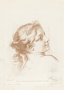 Busto de mujer joven Tête de jeune fille de Gilles Demarteau