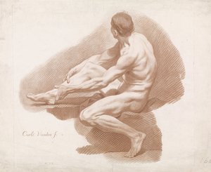 Desnudo masculino sentado de Gilles Demarteau