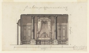 Alcoba del Duque de Orleans, Palais Royal, París de Gilles Marie Oppenord