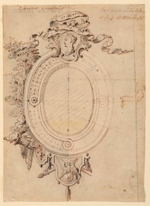 Diseño para un marco ovalado sobre el tema de Venus victoriosa