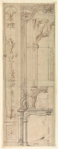 Diseños para chimeneas para el Hôtel de Pomponne, Place des Victoires, París de Gilles Marie Oppenord