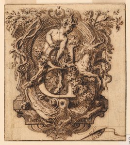 Diseño Ornamental para la Letra B de Gilles Marie Oppenord