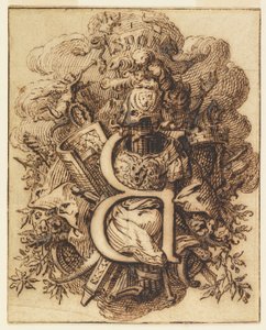 Diseño ornamental para la letra B de Gilles Marie Oppenord
