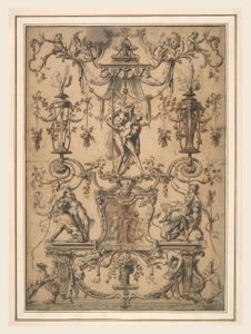 Panel ornamental con Padre Tiempo de Gilles Marie Oppenord