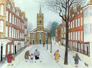 Fila de la iglesia II, Hampstead de Gillian Lawson