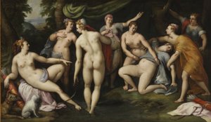 Diana descubre el embarazo de Calisto de Gillis Coignet