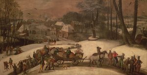 Una expedición militar en invierno, c.1590 de Gillis Mostaert