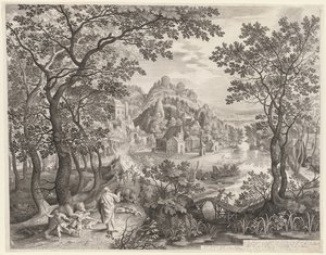 Elisha Cursing the Children of Bethel Who Are Being Devoured by the Bears de Gillis van Coninxloo