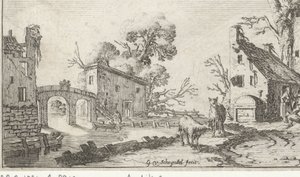 Granja y torre sobre un río (Het Heor) Paisajes con los cinco sentidos (título de la serie) de Gillis van Scheyndel (I)