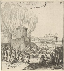 Marca en Roma El incendio y destrucción total de la ciudad de Roma (título sobre objeto) de Gillis van Scheyndel (I)