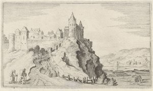 Ciudad fortificada en una colina Doce paisajes (título de la serie)