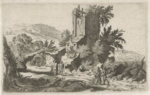 Caminantes cerca de una ruina
Seis paisajes (título de la serie) de Gillis van Scheyndel (I)