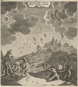 Zons- en maansverduistering El oscurecimiento del sol y la luna, la estrella fugaz, el temblor de los cielos (título sobre el objeto) de Gillis van Scheyndel (I)