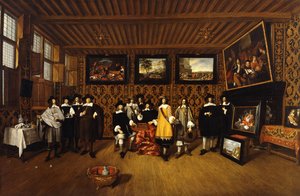 Retrato de grupo de doce caballeros en un interior, 166- de Gillis van Tilborgh