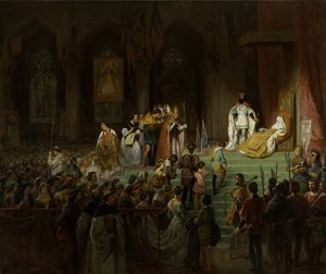 La coronación de la muerta Inés de Castro en la Catedral de Coimbra de Gillot Saint Evre