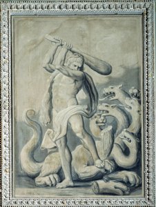 Hércules corta las siete cabezas de la Hidra