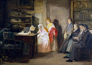 El Estado Civil, por Gioacchino Toma (1836-1893), pintura de Gioacchino Toma