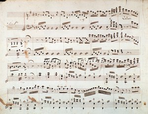 Primera página de la partitura para la sinfonía reducida para piano de Otello, ópera de Gioacchino Rossini