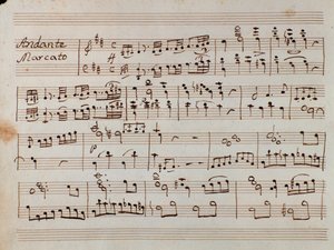 Primera página de la partitura para piano de la sinfonía reducida de Tancredi, ópera de Gioacchino Rossini de Gioachino Rossini
