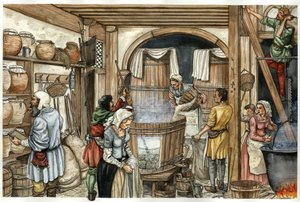 Edad Media: fábrica de cerveza (cervecería) de Giorgio Albertini