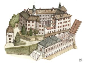 Arquitectura renacentista: reconstrucción del castillo de Ambras de Giorgio Albertini