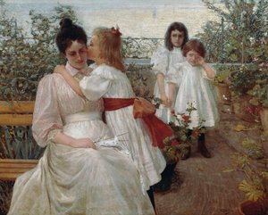 Pequeñas almas, pintura de Giorgio Belloni (1861-1944), óleo sobre lienzo de Giorgio Belloni