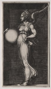Allegorical Figure Holding a Sphere de Giorgio Ghisi