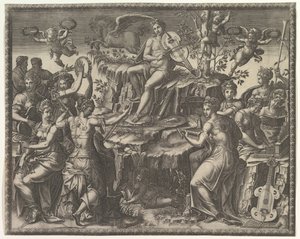 Apolo y las Musas de Giorgio Ghisi