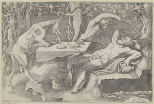 Sileno, een sater en een geit Slapende Silenus de Giorgio Ghisi