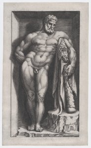 Speculum Romanae Magnificentiae: El Hércules Farnesio, siglo XVI de Giorgio Ghisi