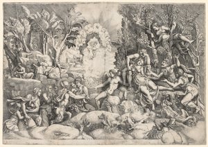 La muerte de Procris, c. 1540 de Giorgio Ghisi