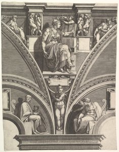 La Sibila Eritrea, de la serie de Profetas y Sibilas en la Capilla Sixtina, 1570-75 de Giorgio Ghisi