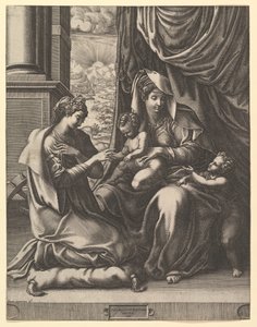 El Matrimonio Místico de Santa Catalina, ca. 1555-56 de Giorgio Ghisi